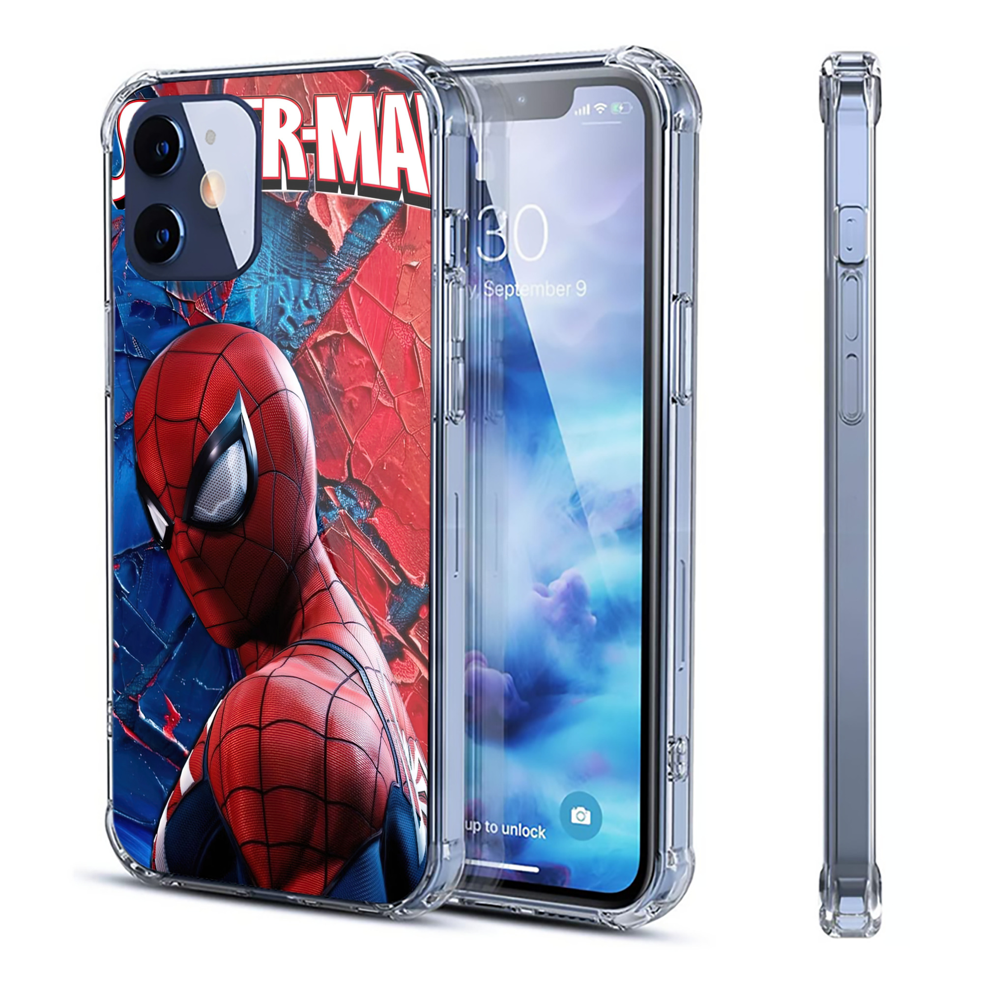 （画像用） Spider Man スパイダーマン 【iPhone 12シリーズ対応】透明スマホケース（クリアソフトケース）